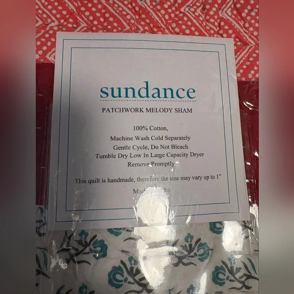 Sundance Patchwork Melody Euro Sham NWT